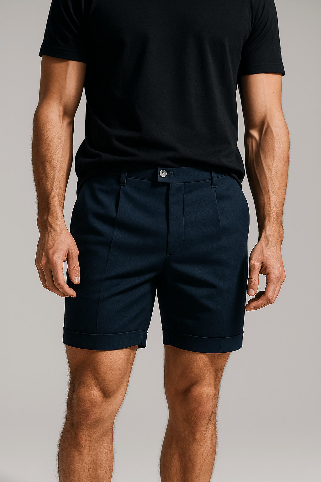 The Pleated Short - Navy