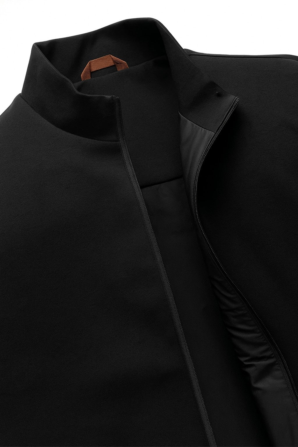 Casual Staande Collar Vest met Zip - Black