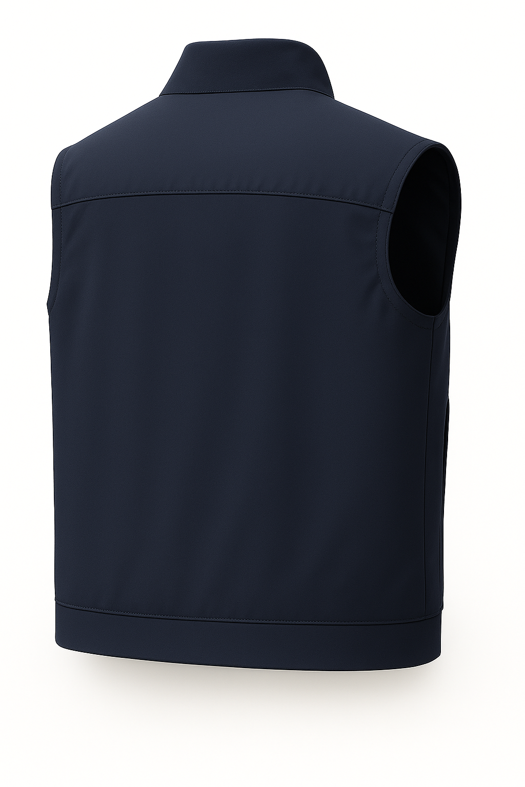 Casual Staande Collar Vest met Zip - Navy Blue