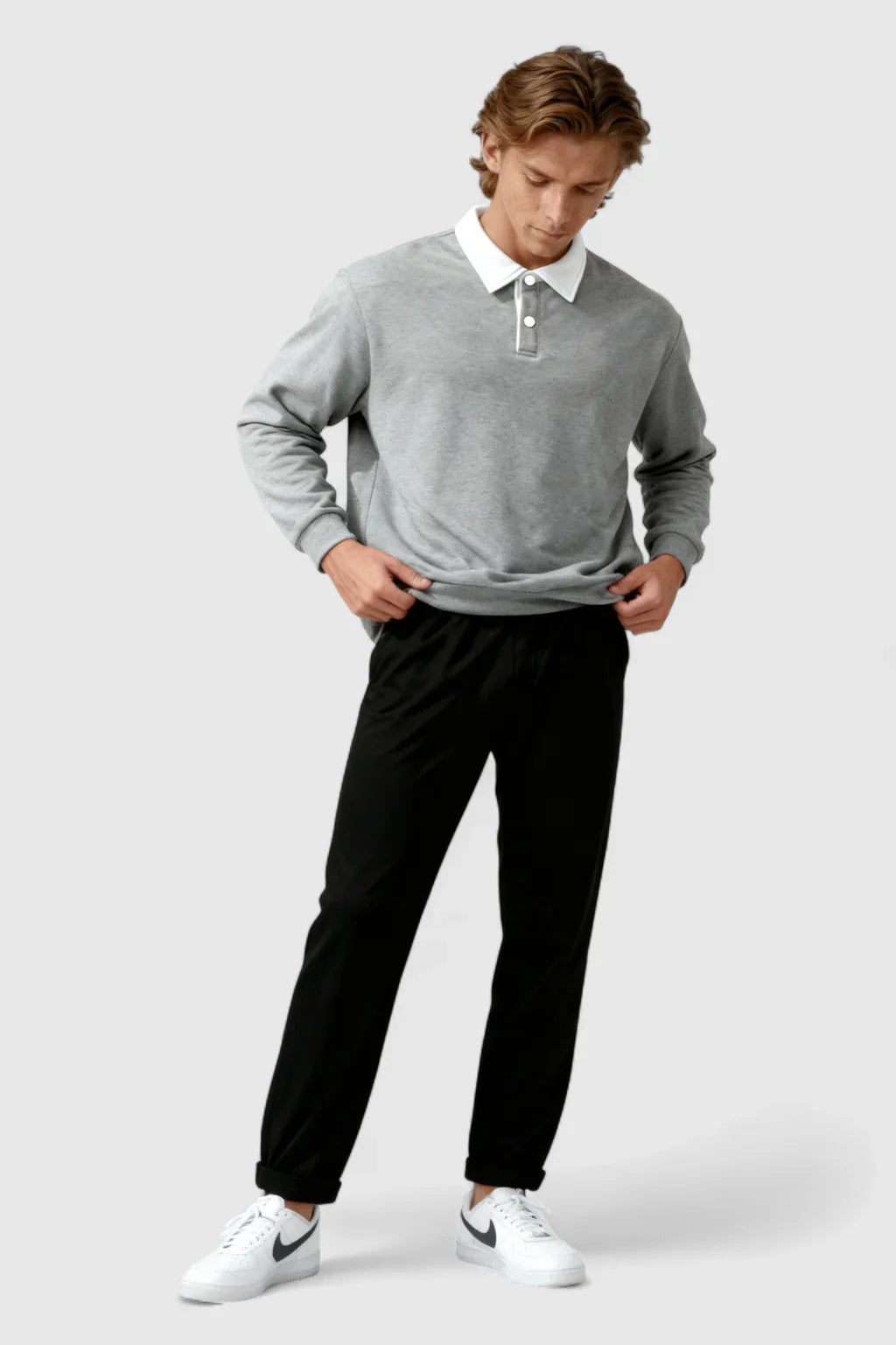 The Contrast Polo — Grijs