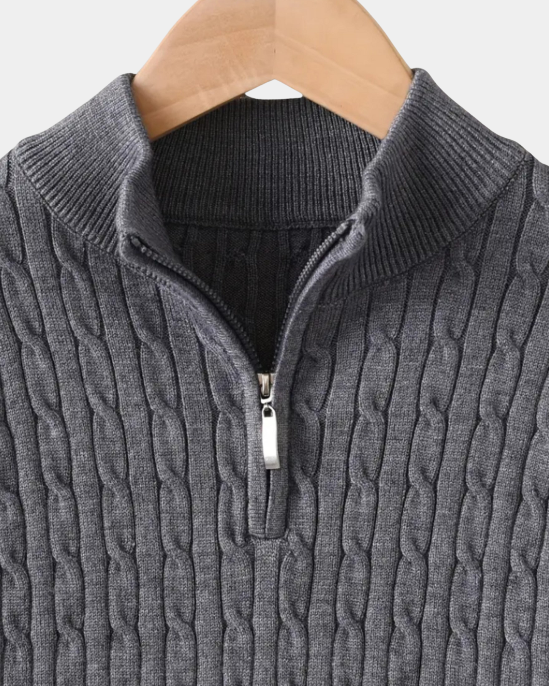 The Old Money Quarter Zip Knit — Grijs