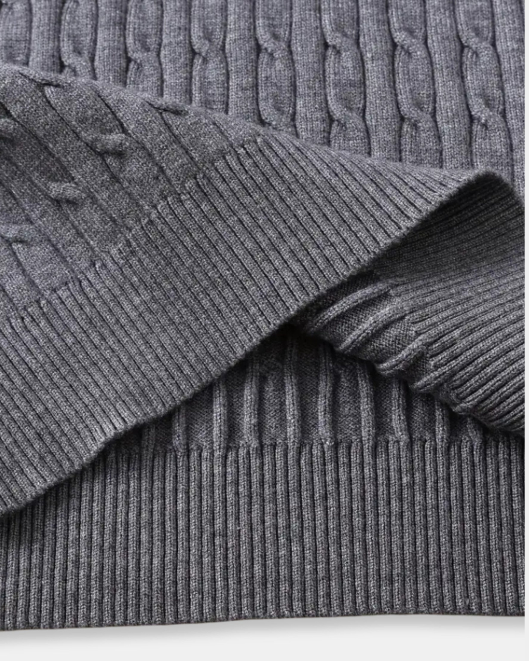 The Old Money Quarter Zip Knit — Grijs