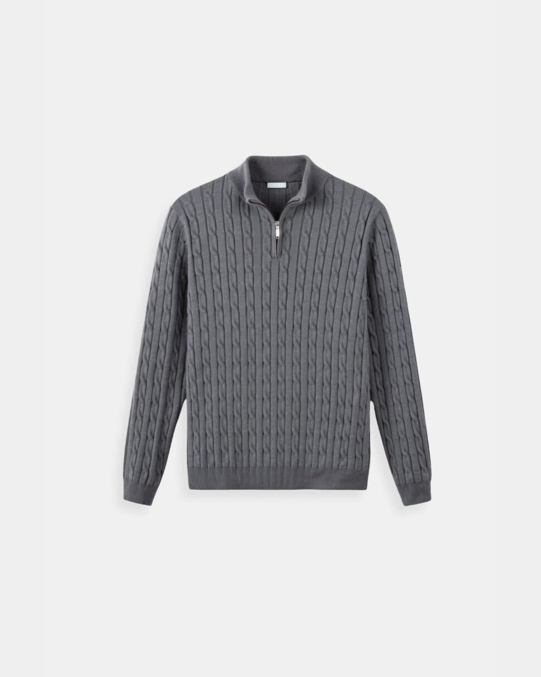 The Old Money Quarter Zip Knit — Grijs
