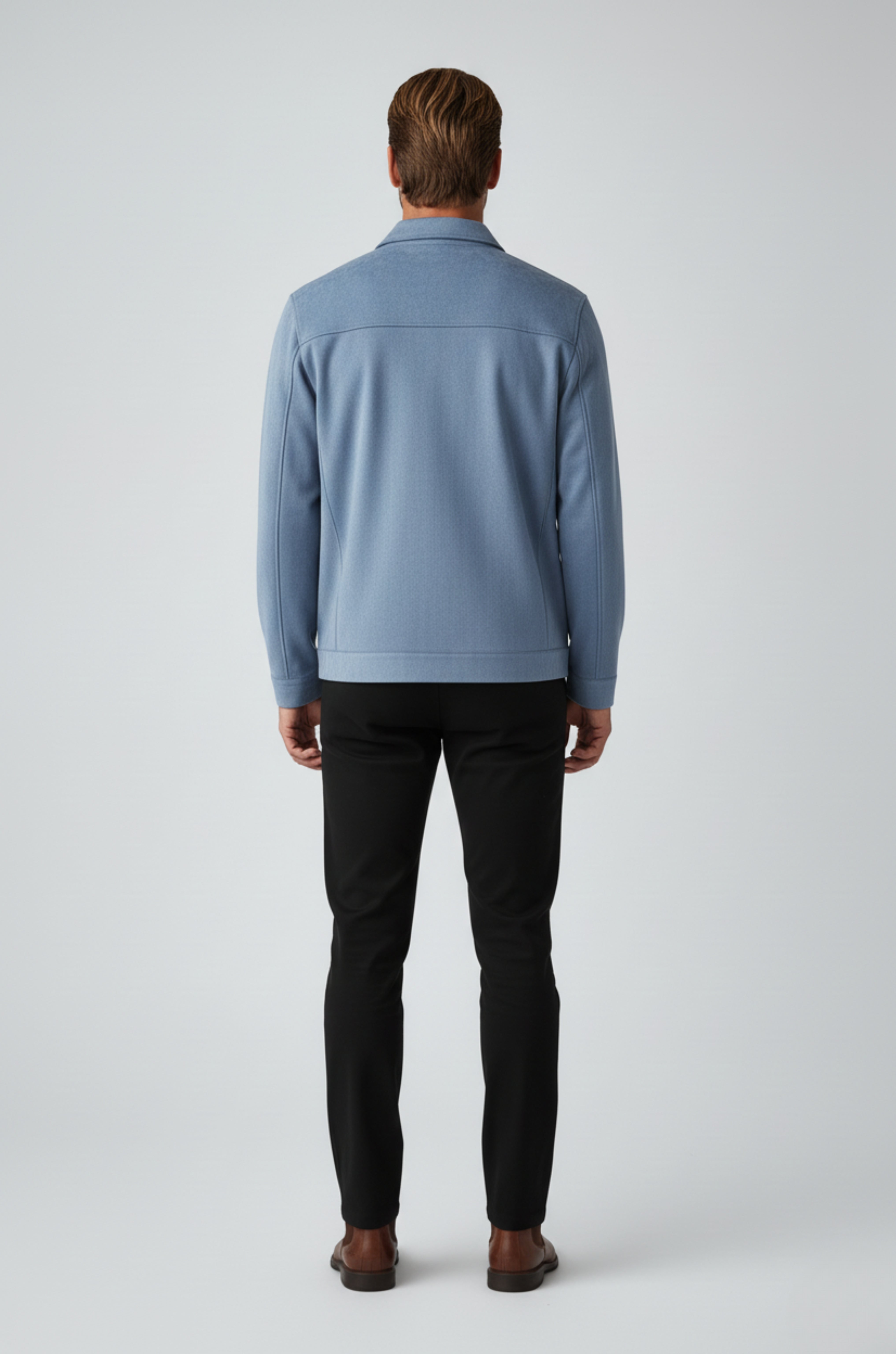 Dusty Blue Suède Jacket voor Men's