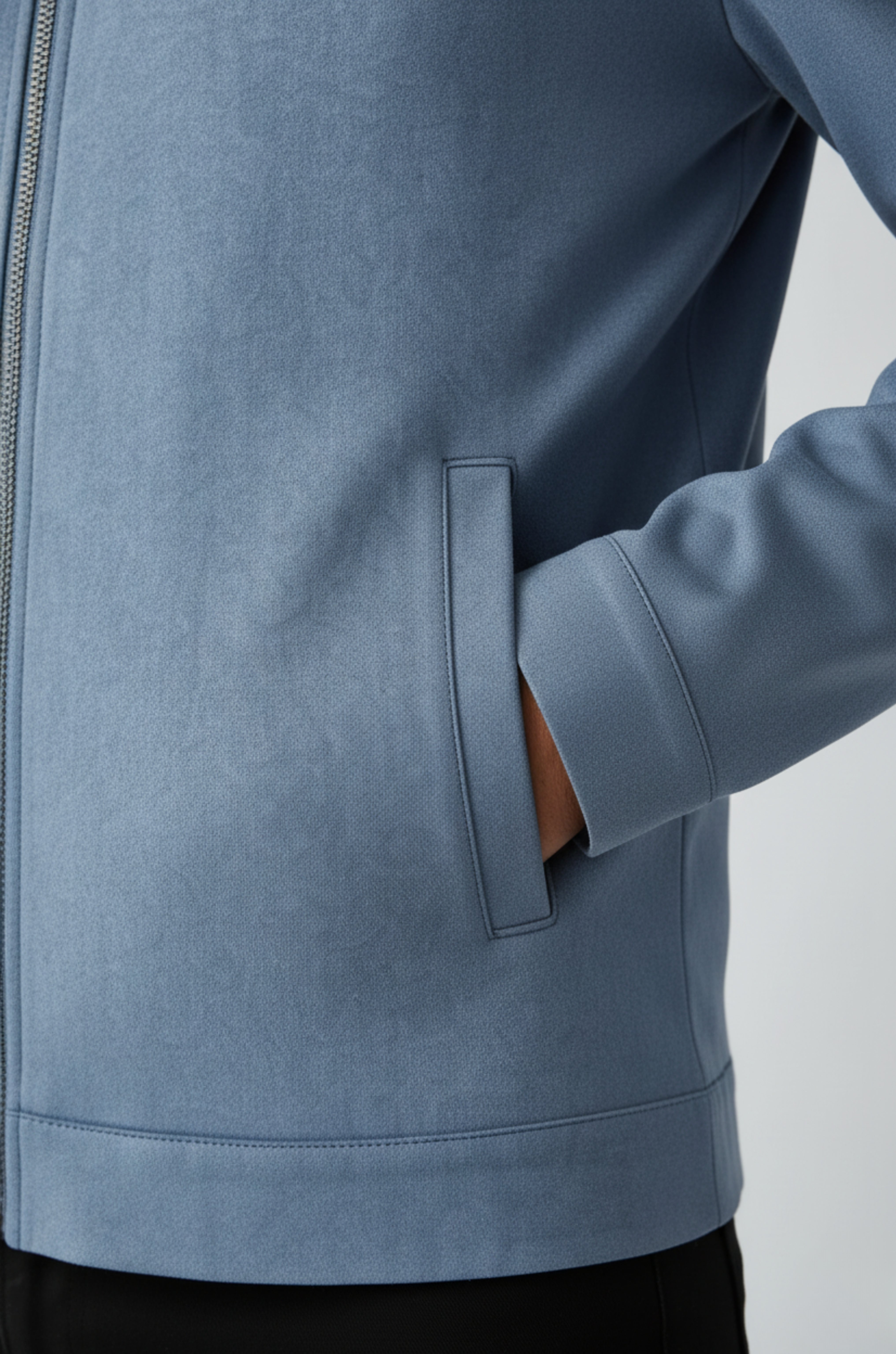 Dusty Blue Suède Jacket voor Men's