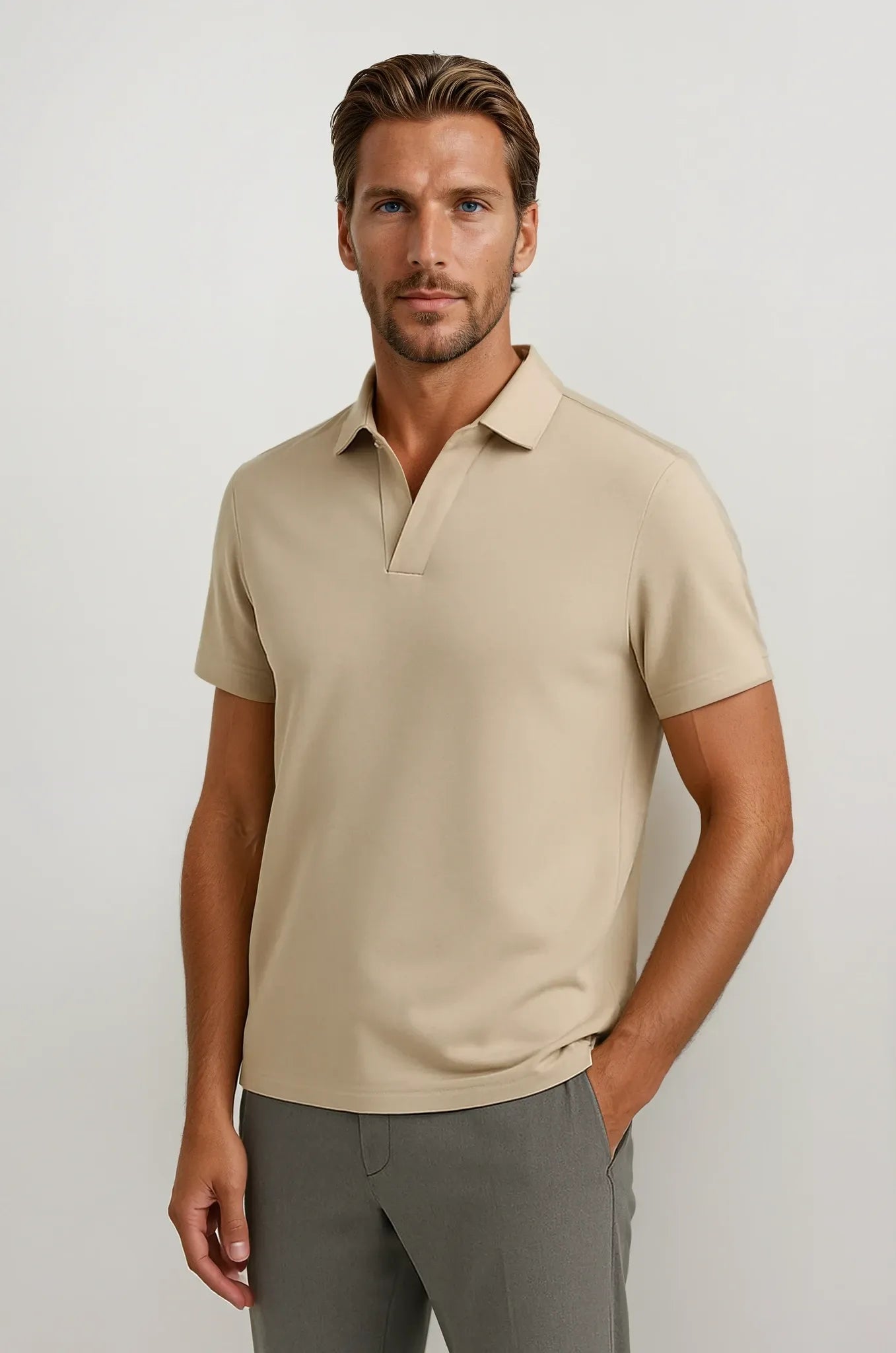 Men's Polo Shirt in Technische Stof Slim Fit
