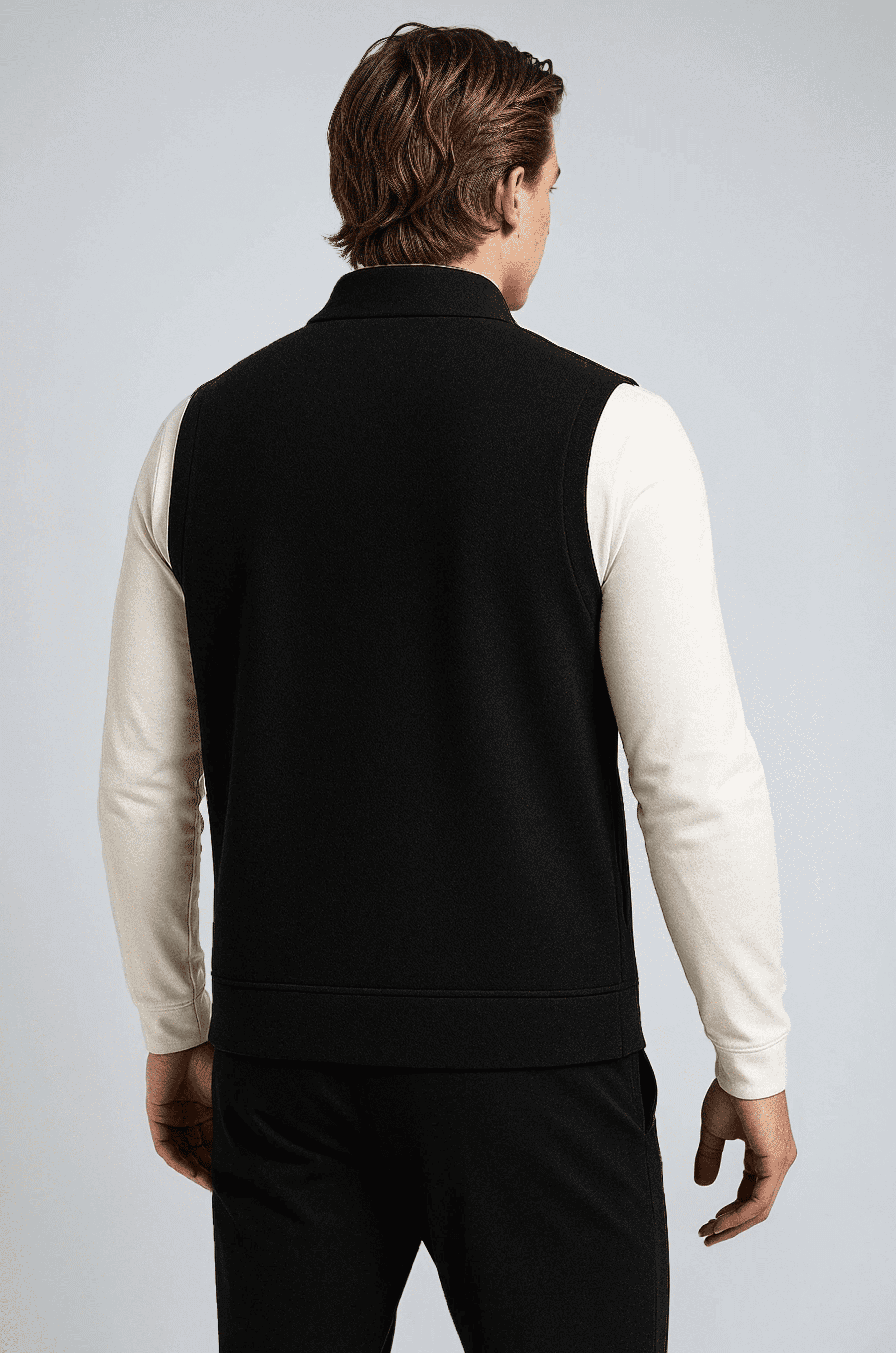 Classic Black Knitted Mouwloos Cardigan