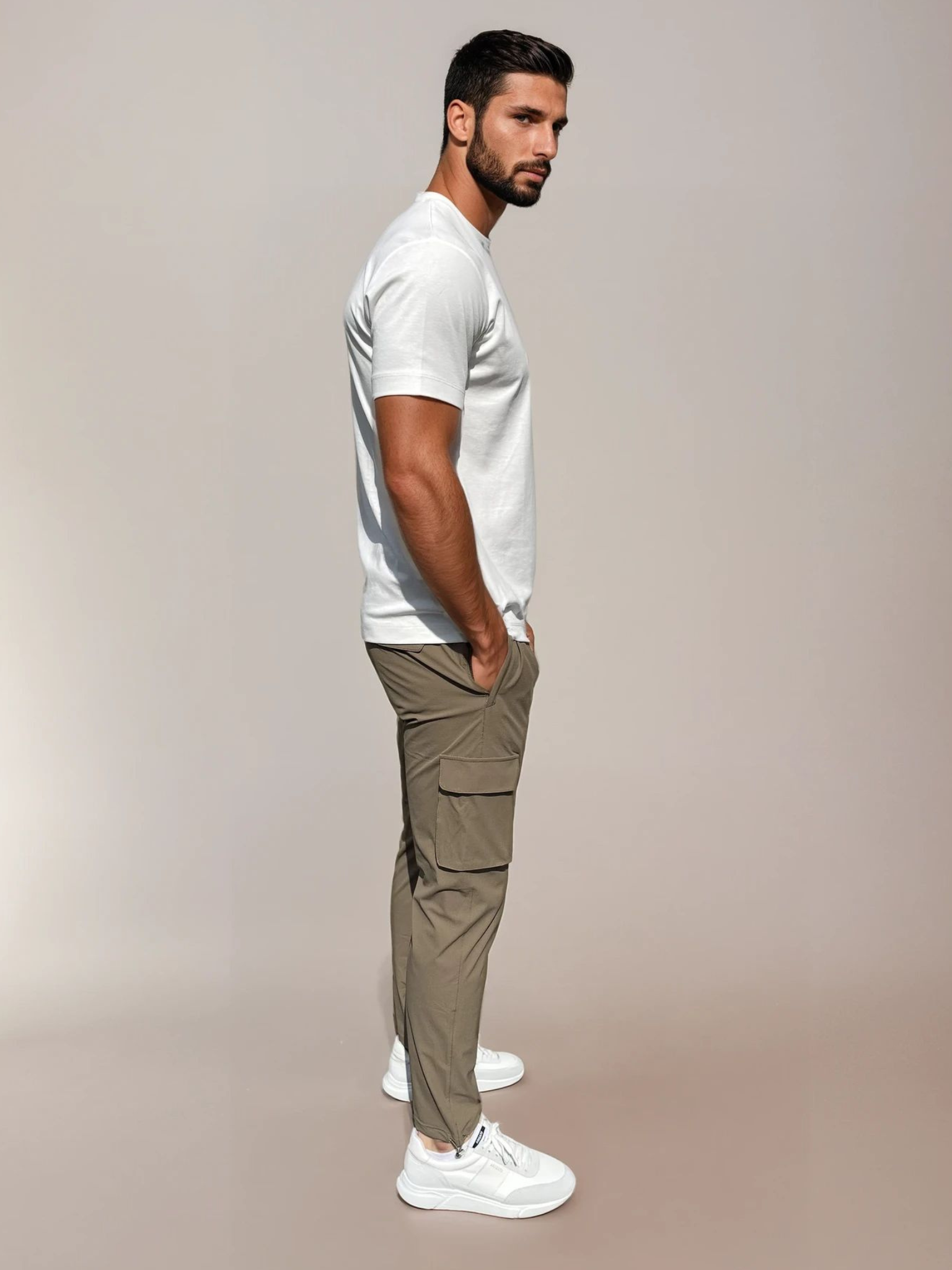 Cargo Tech Trousers - Mocha