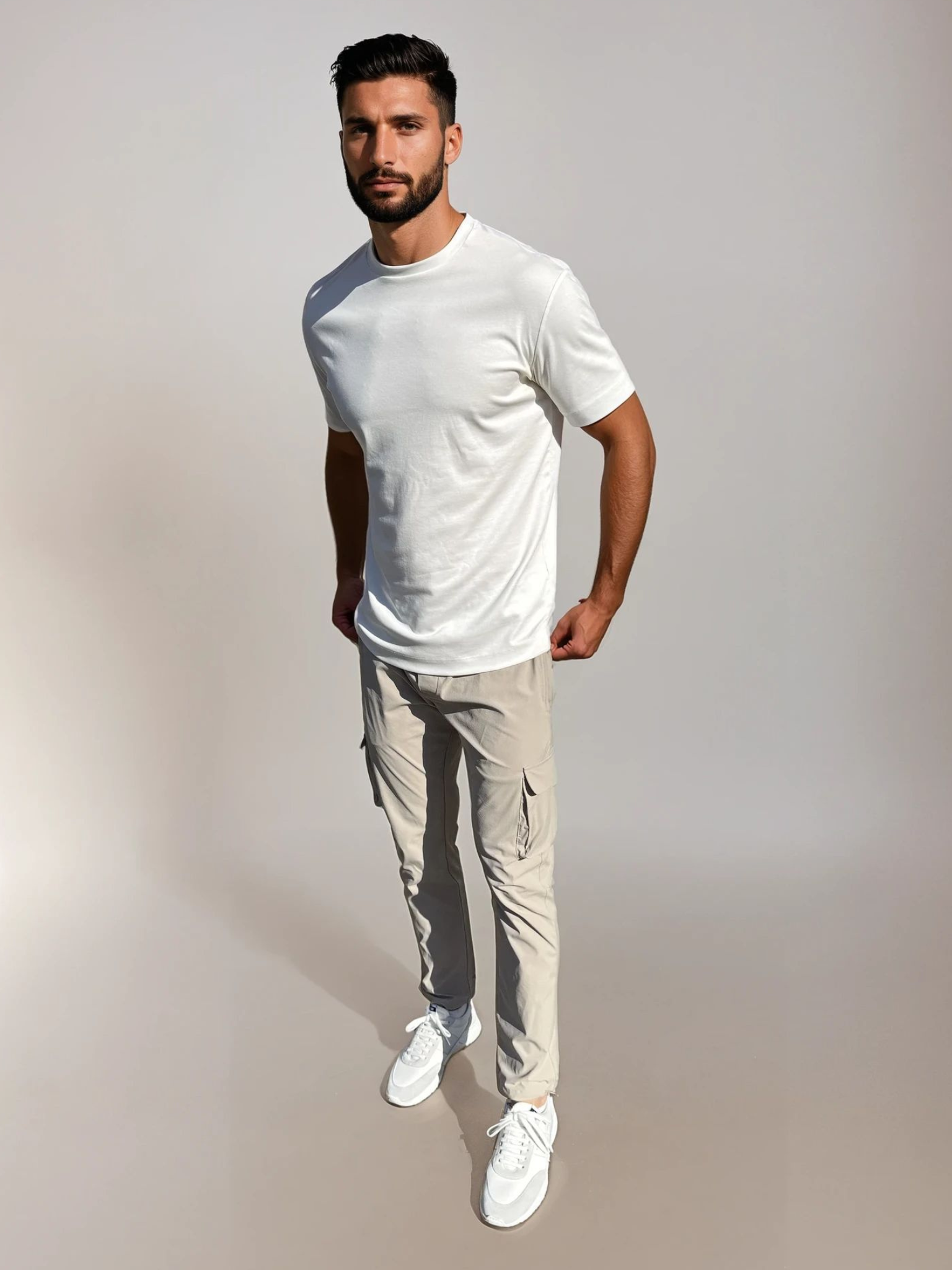 Cargo Tech Trousers - Beige