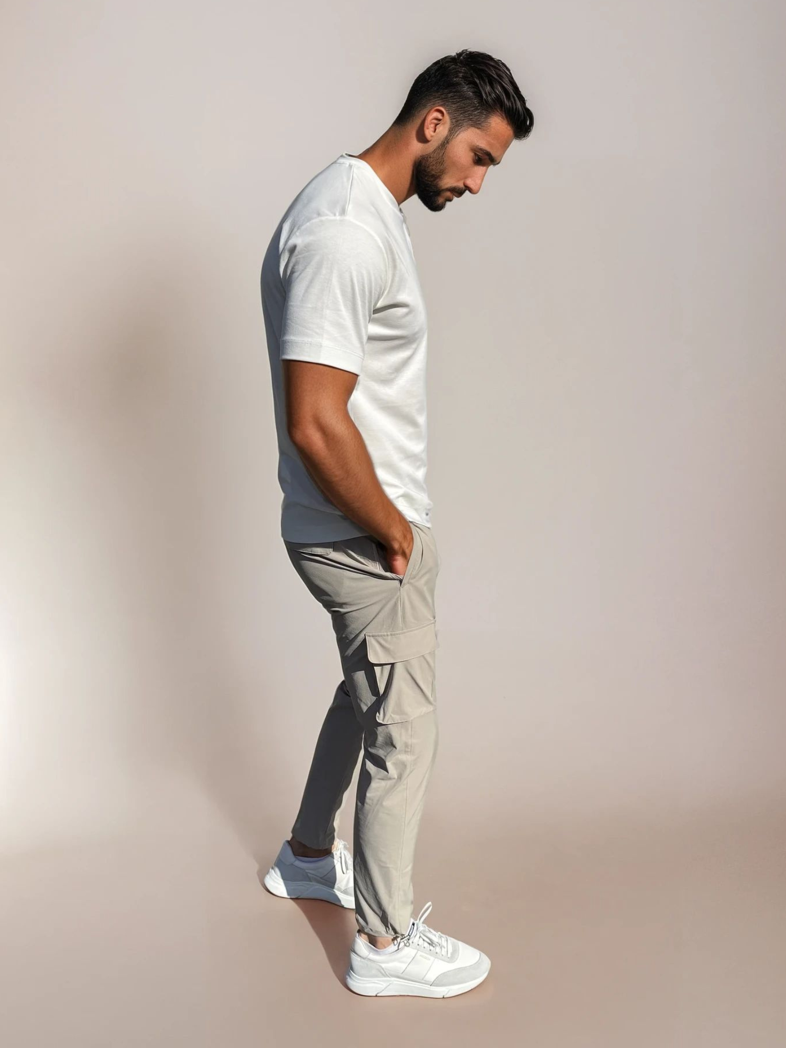 Cargo Tech Trousers - Beige