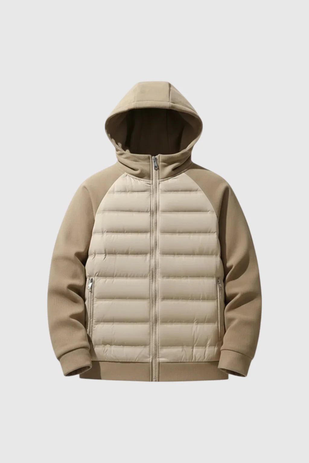 Loose Fit Donsjack met Capuchon - Beige