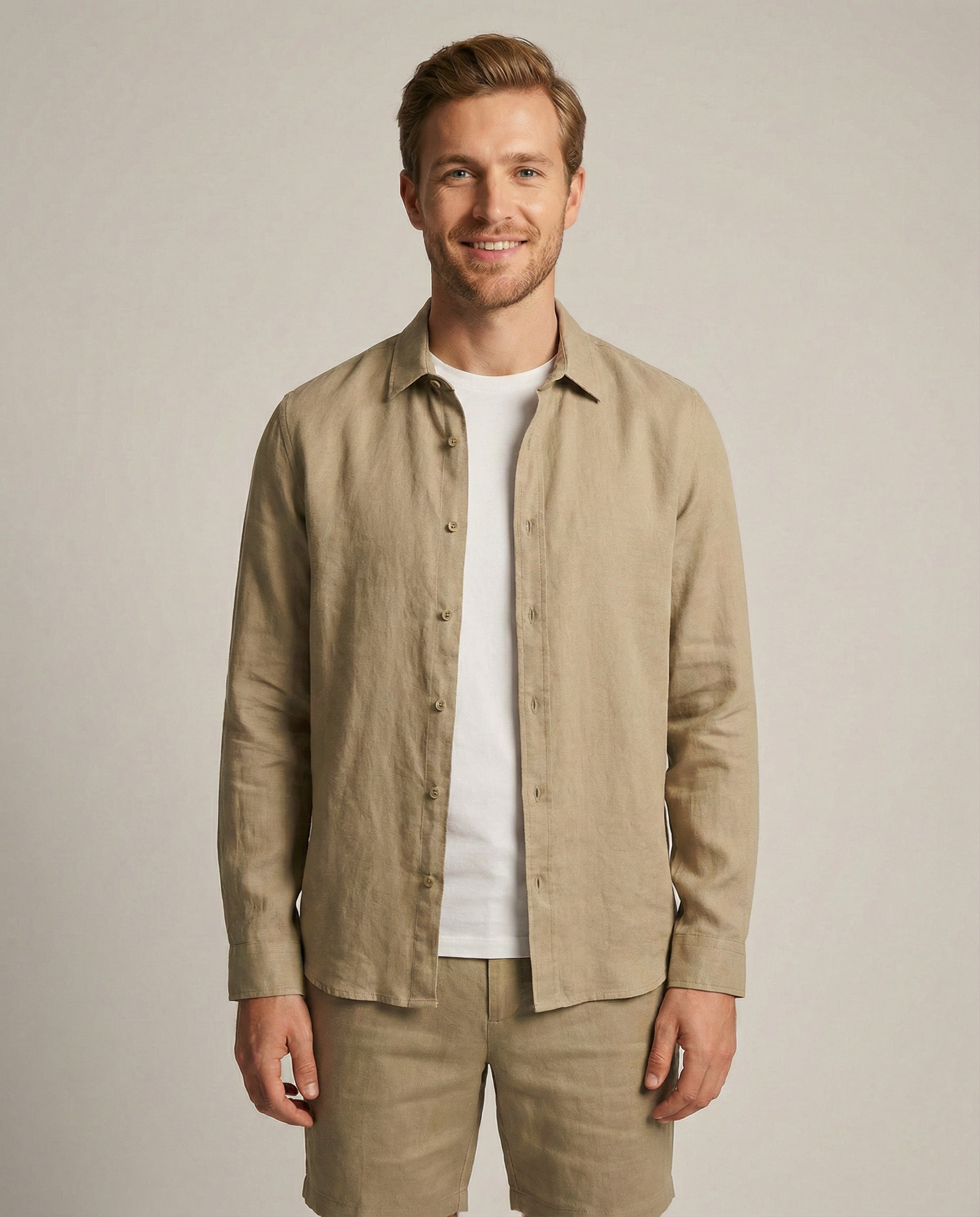 The Linen Co-ord Set — Khaki