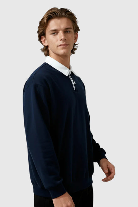 The Contrast Polo - Dark Blue