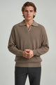 Men's Long Sleeve Knit Shirt met Lapel Kraag
