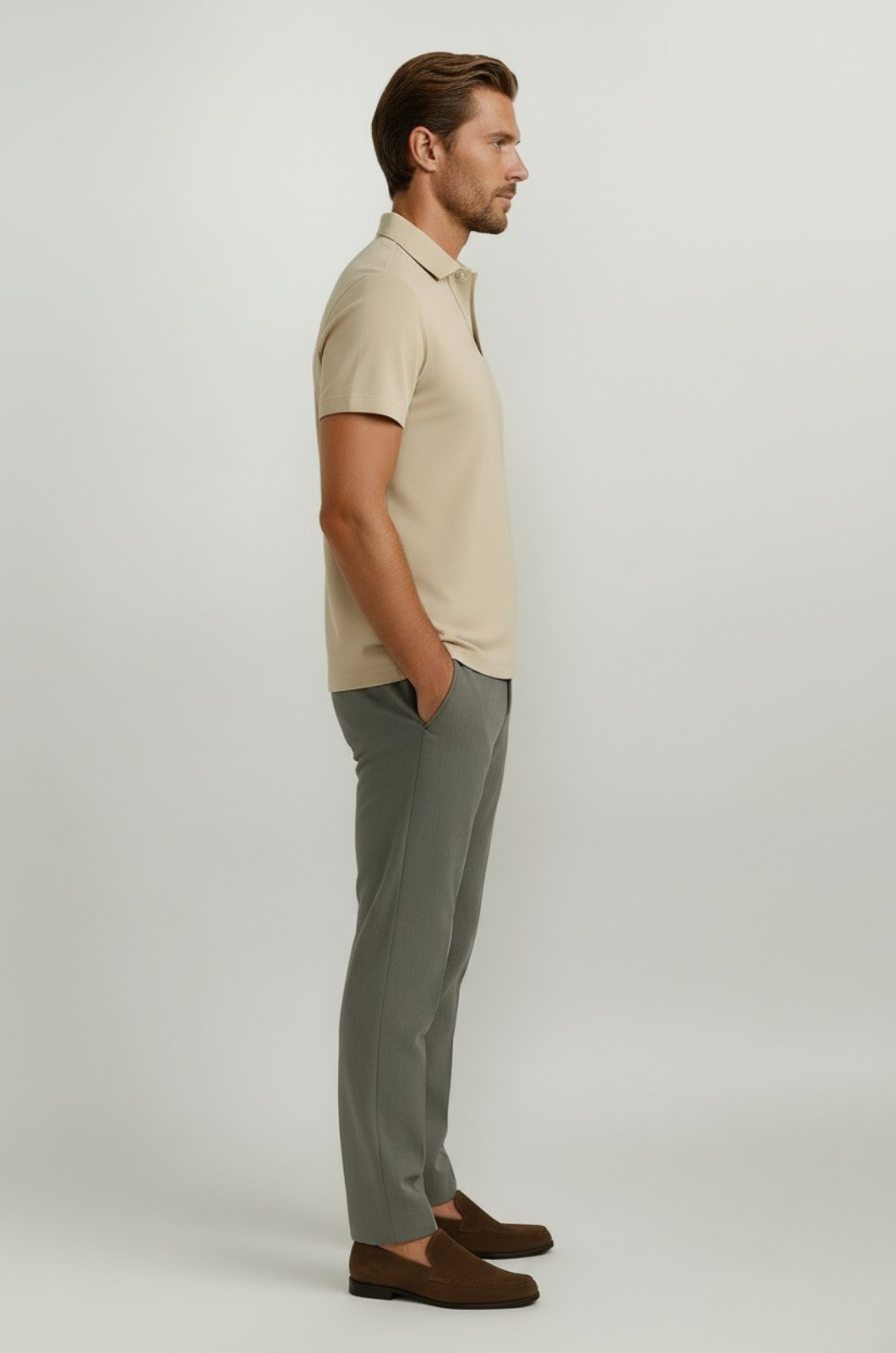 Men's Polo Shirt in Technische Stof Slim Fit