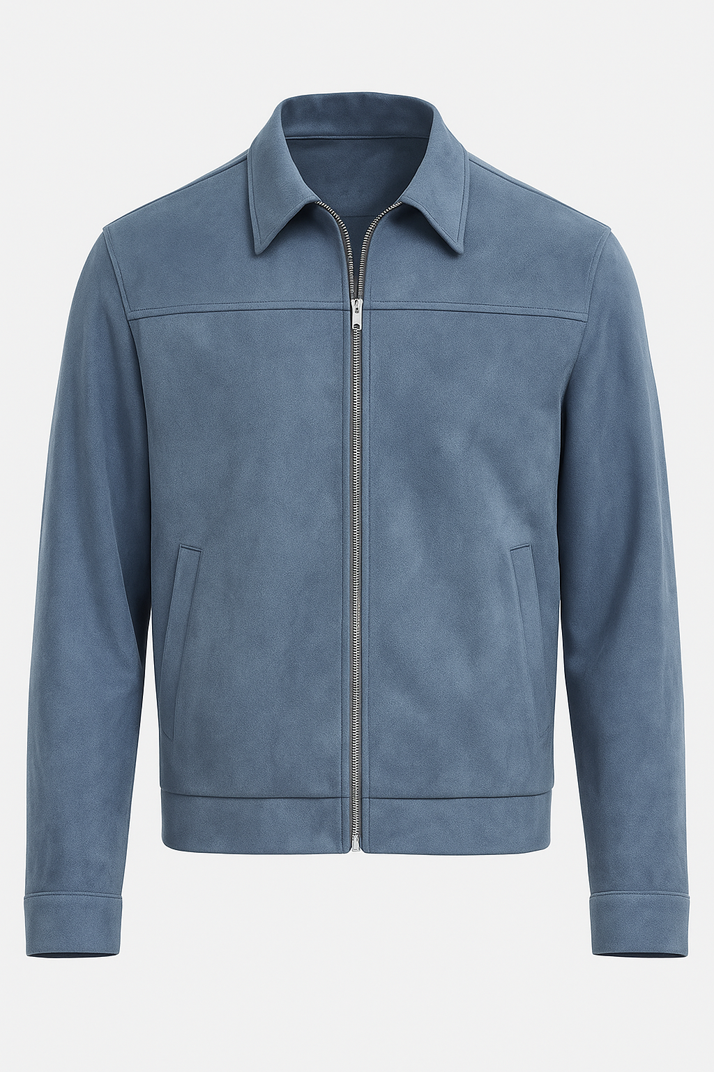 Dusty Blue Suède Jacket voor Men's