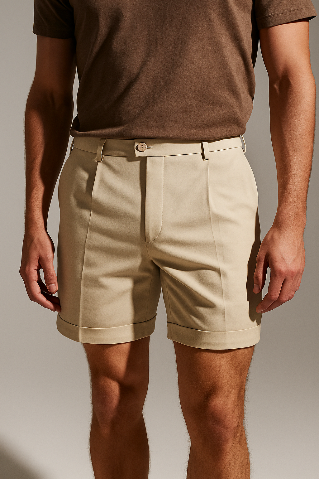 The Pleated Short - Beige