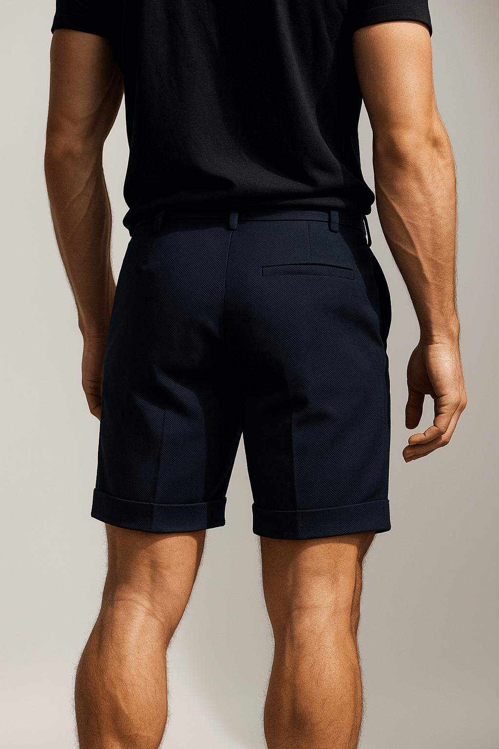 The Pleated Short - Navy