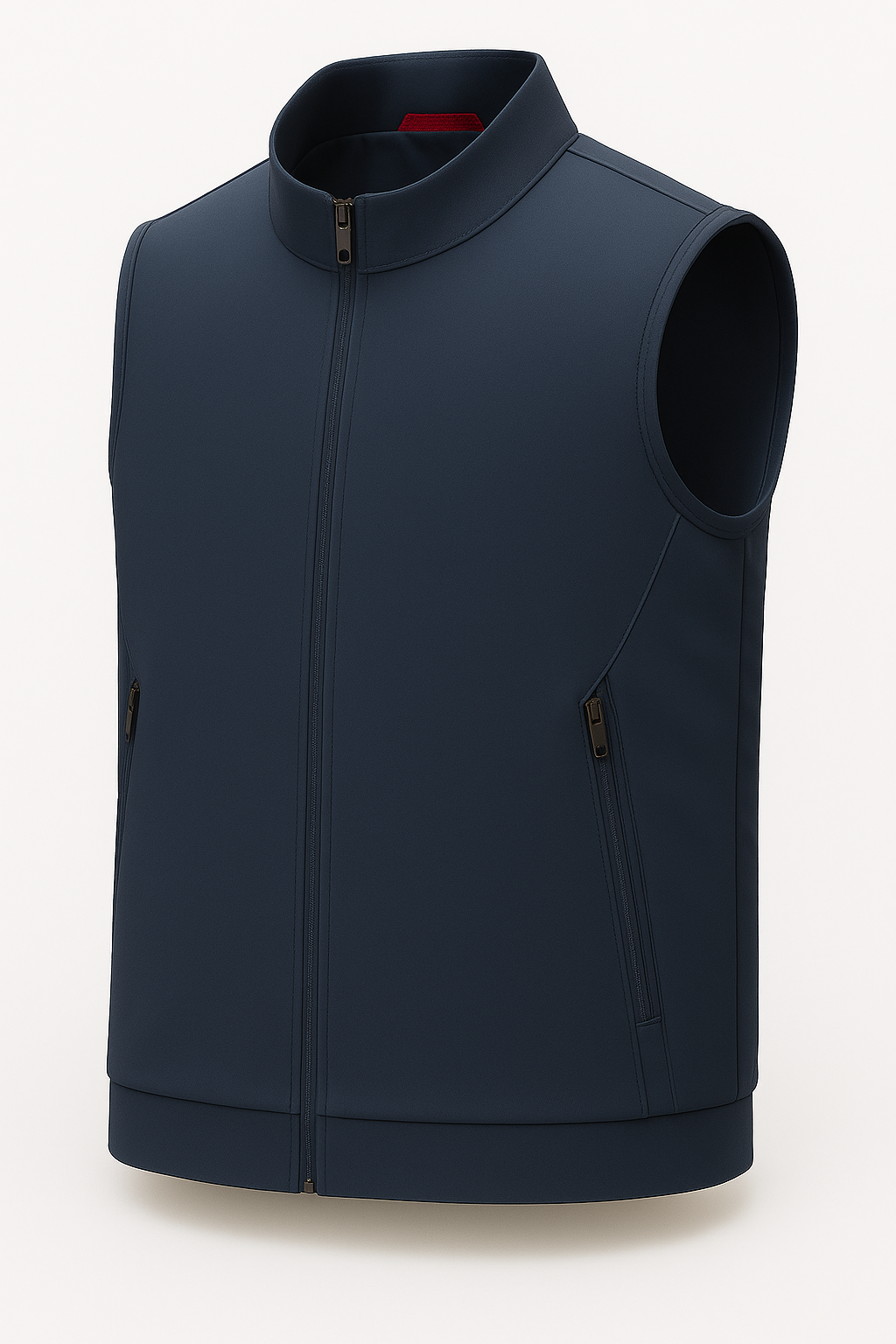 Casual Staande Collar Vest met Zip - Navy Blue
