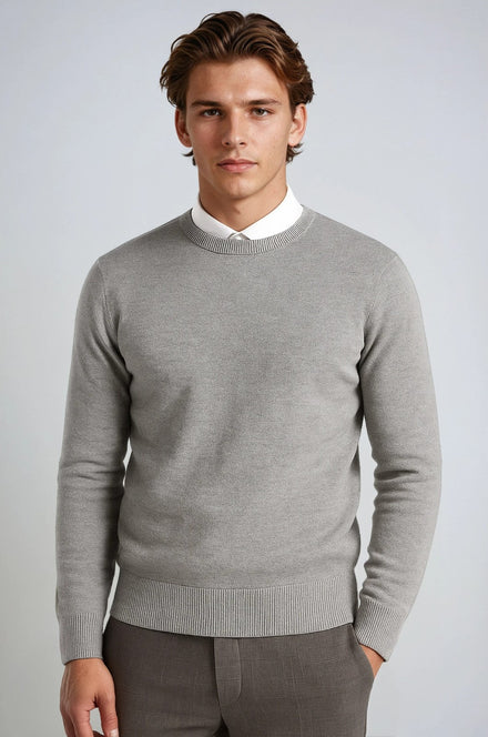 Men's Classic Crew Neck Pullover Sweater - Grijs