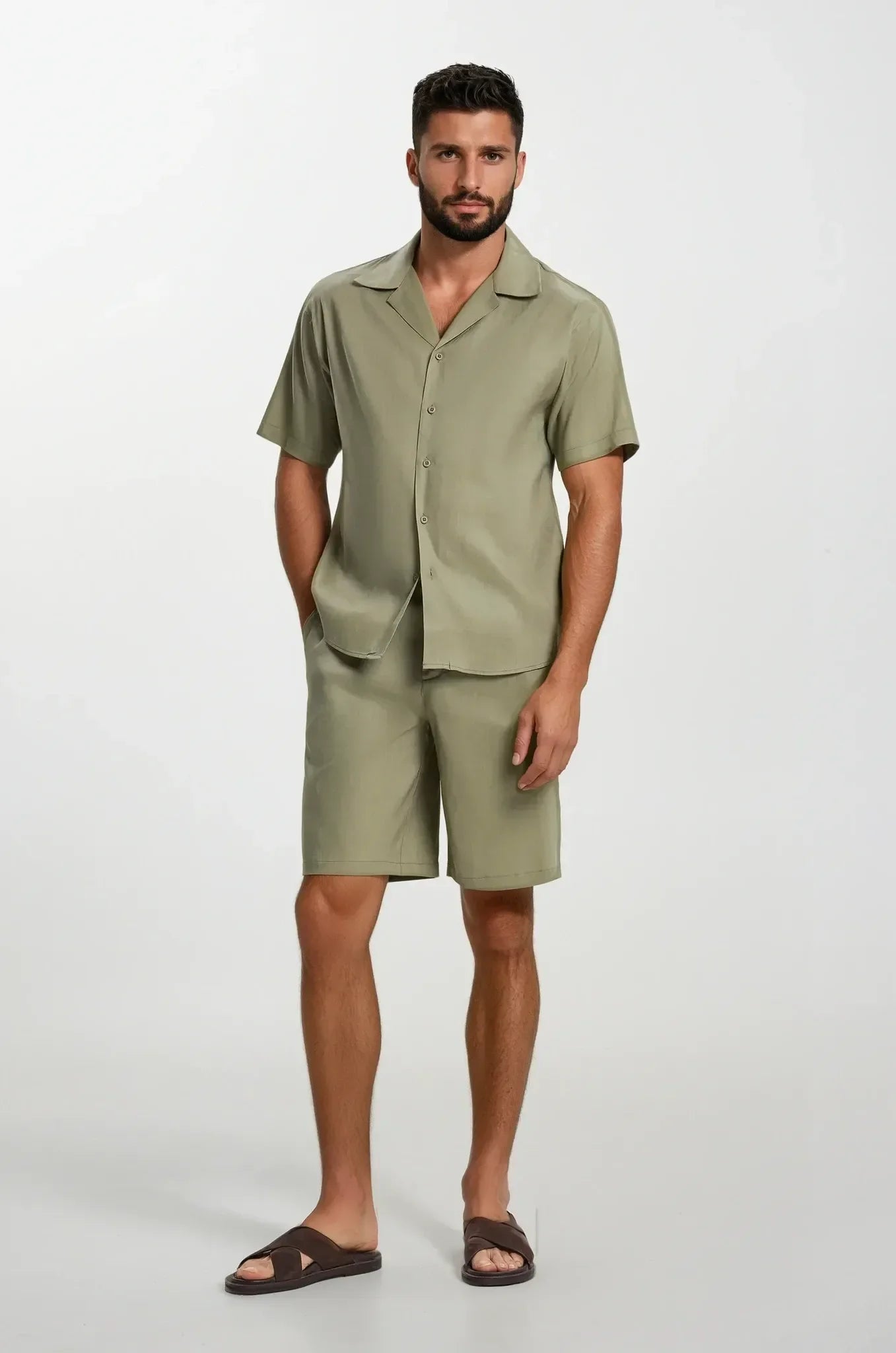 Olive Linen Shirt