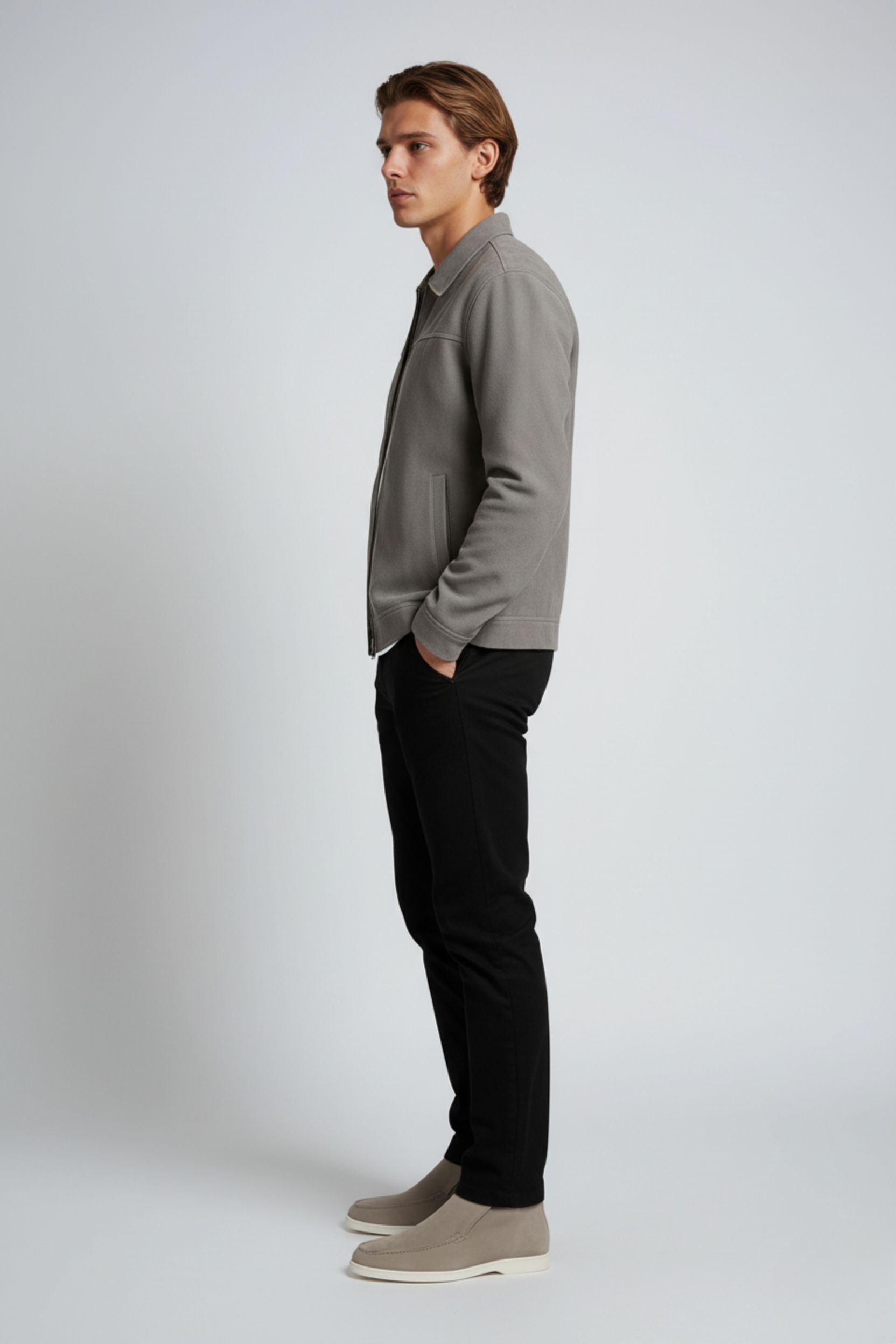 Gray Suède Jacket voor Men's