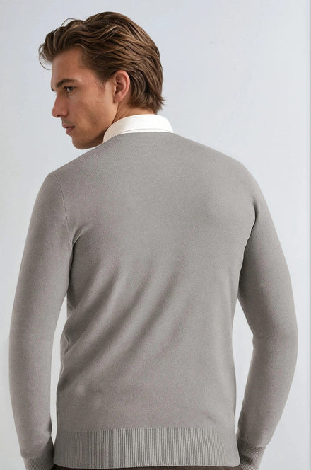 Men's Classic Crew Neck Pullover Sweater - Grijs