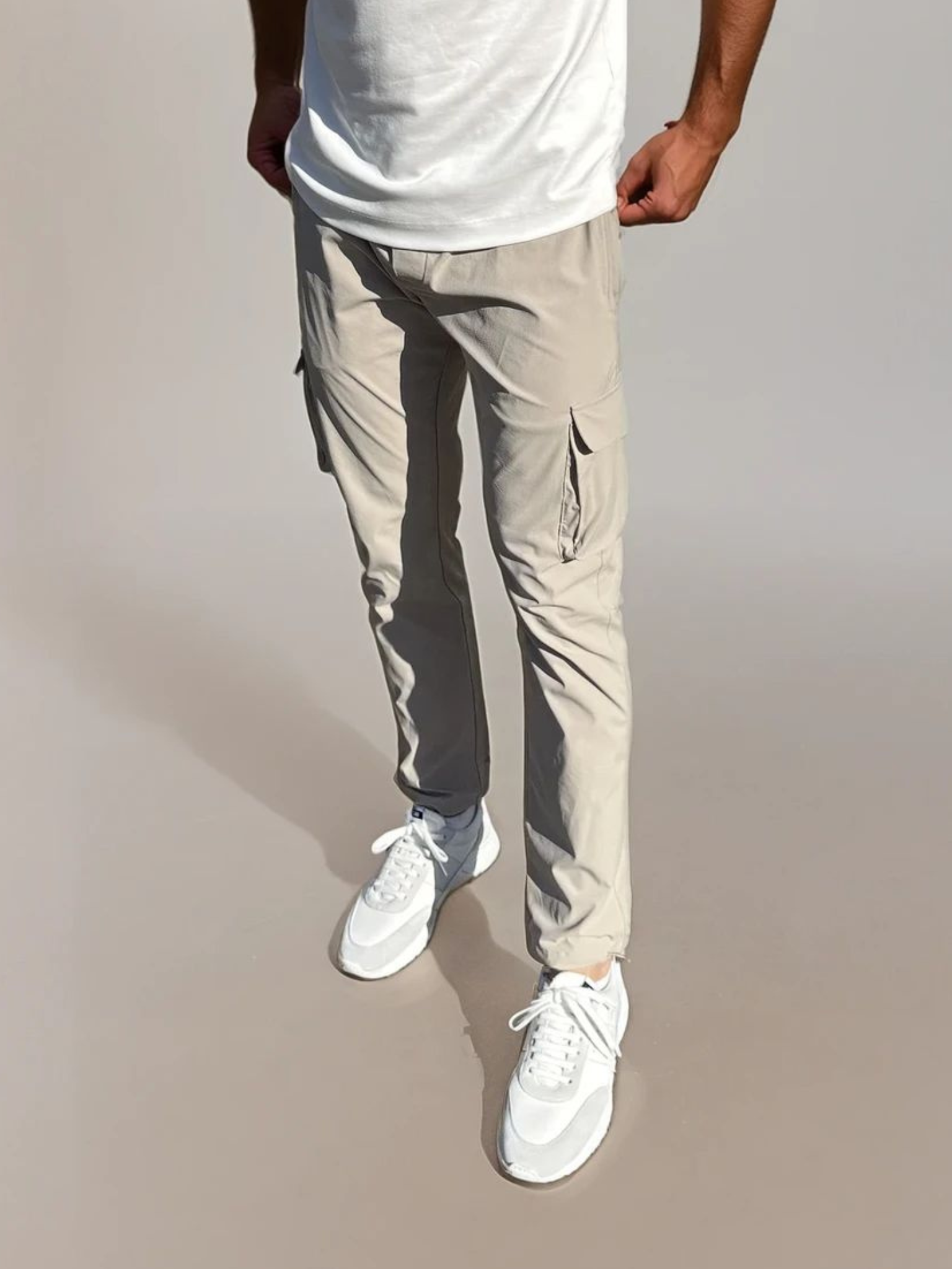Cargo Tech Trousers - Beige