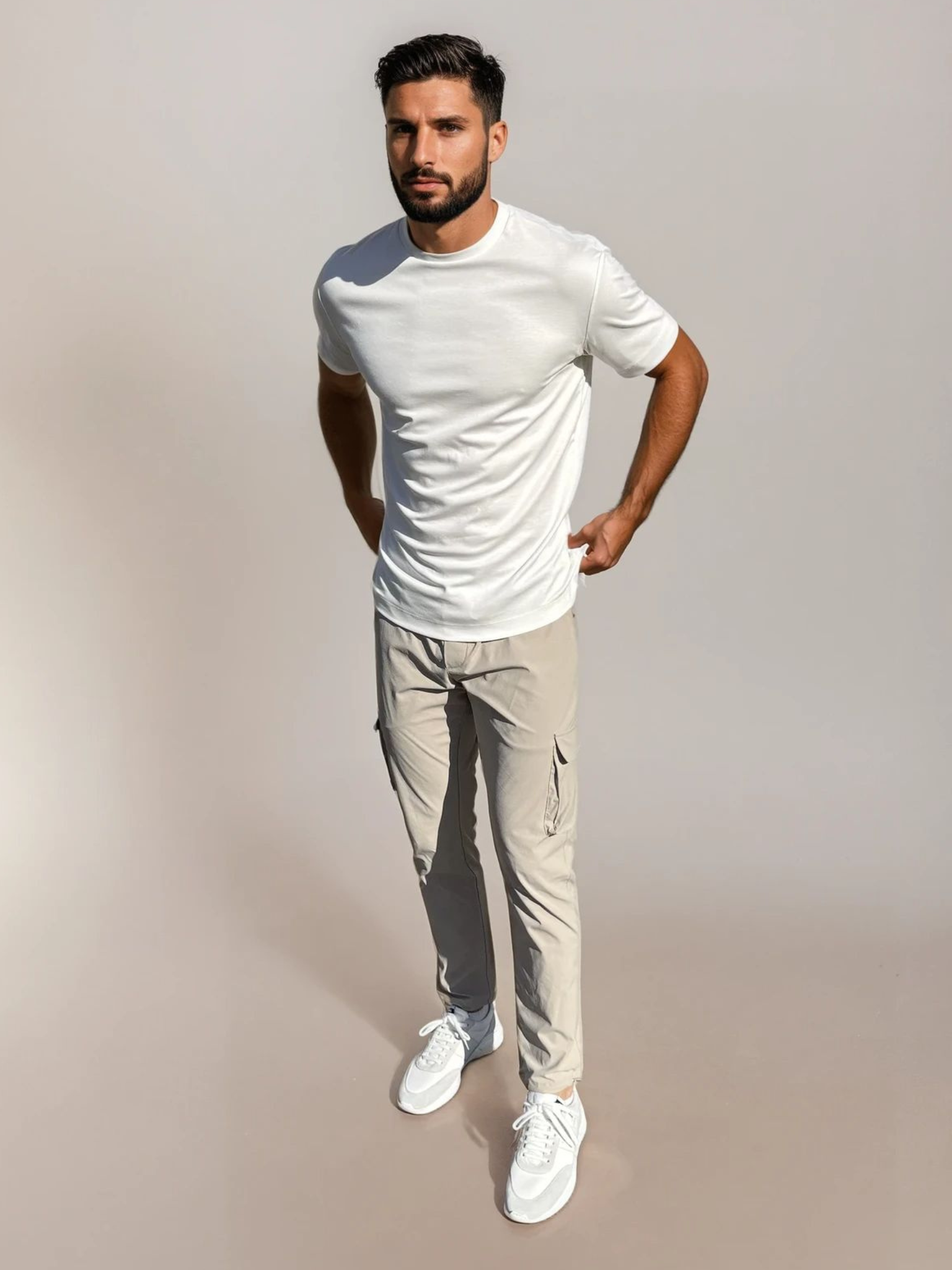 Cargo Tech Trousers - Beige