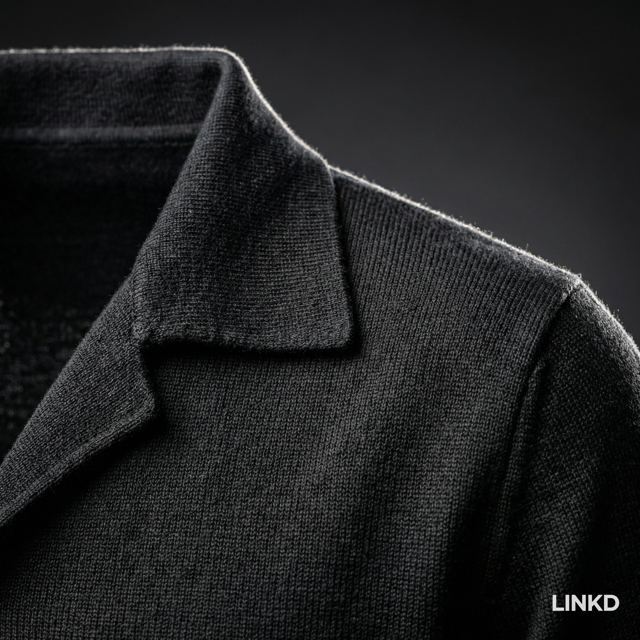 Men's Long Sleeve Knit Shirt met Lapel Collar