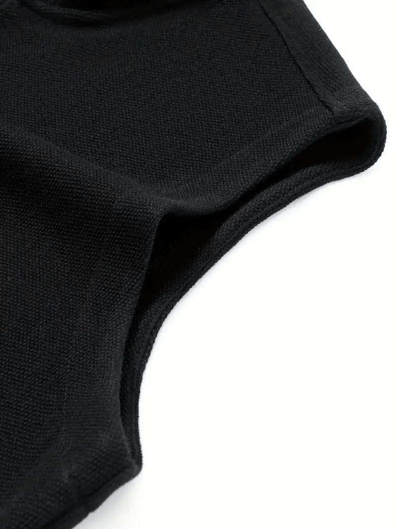 Classic Black Knitted Mouwloos Cardigan