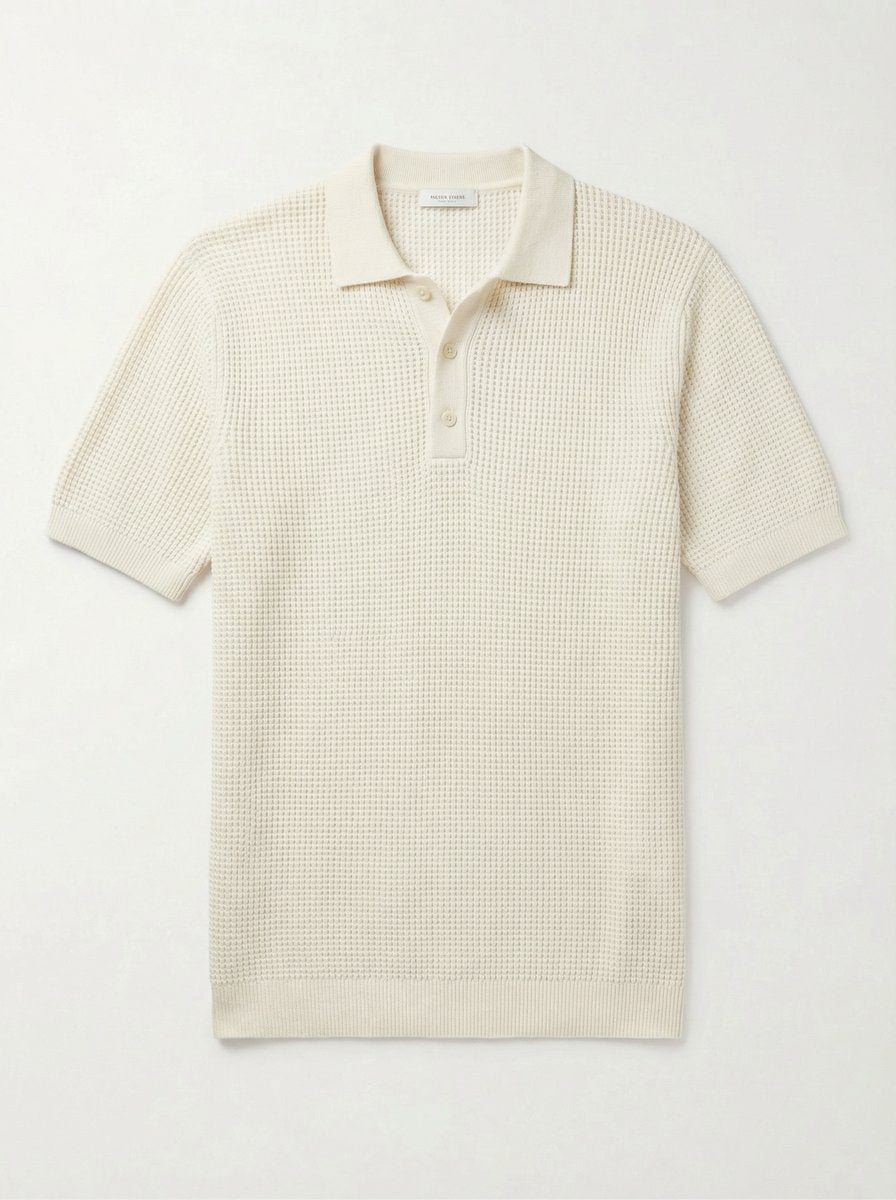 The Knit Polo — Ecru | Product View | LINKD