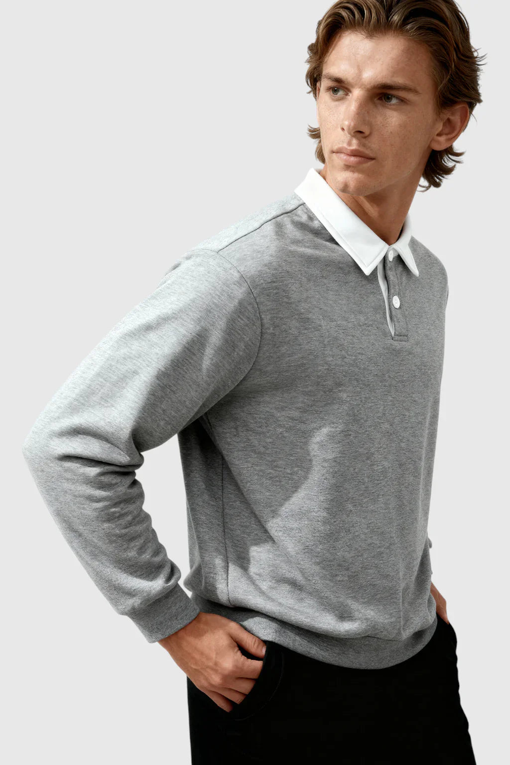 The Contrast Polo — Grijs
