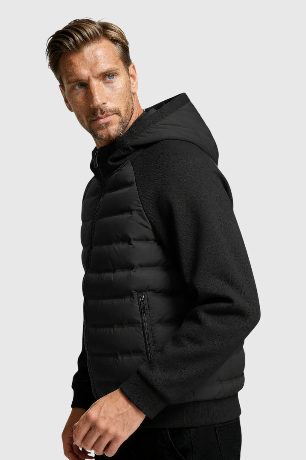 Loose Fit Donsjack met Capuchon - Black