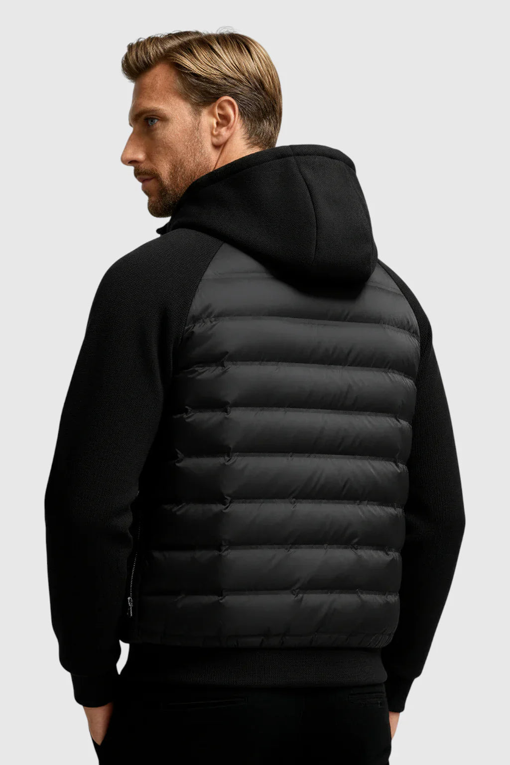 Loose Fit Donsjack met Capuchon - Black