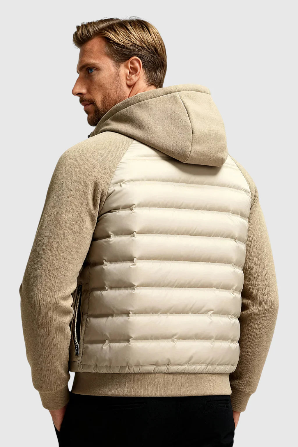 Loose Fit Donsjack met Capuchon - Beige