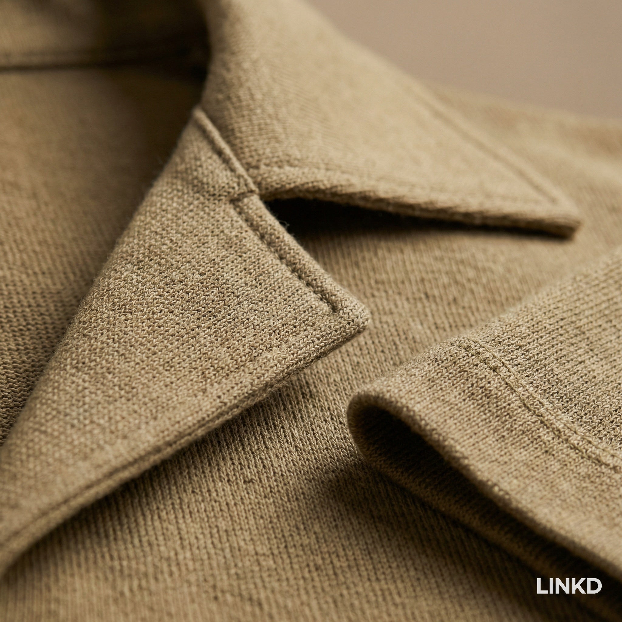 Men's Long Sleeve Knit Shirt met Lapel Collar