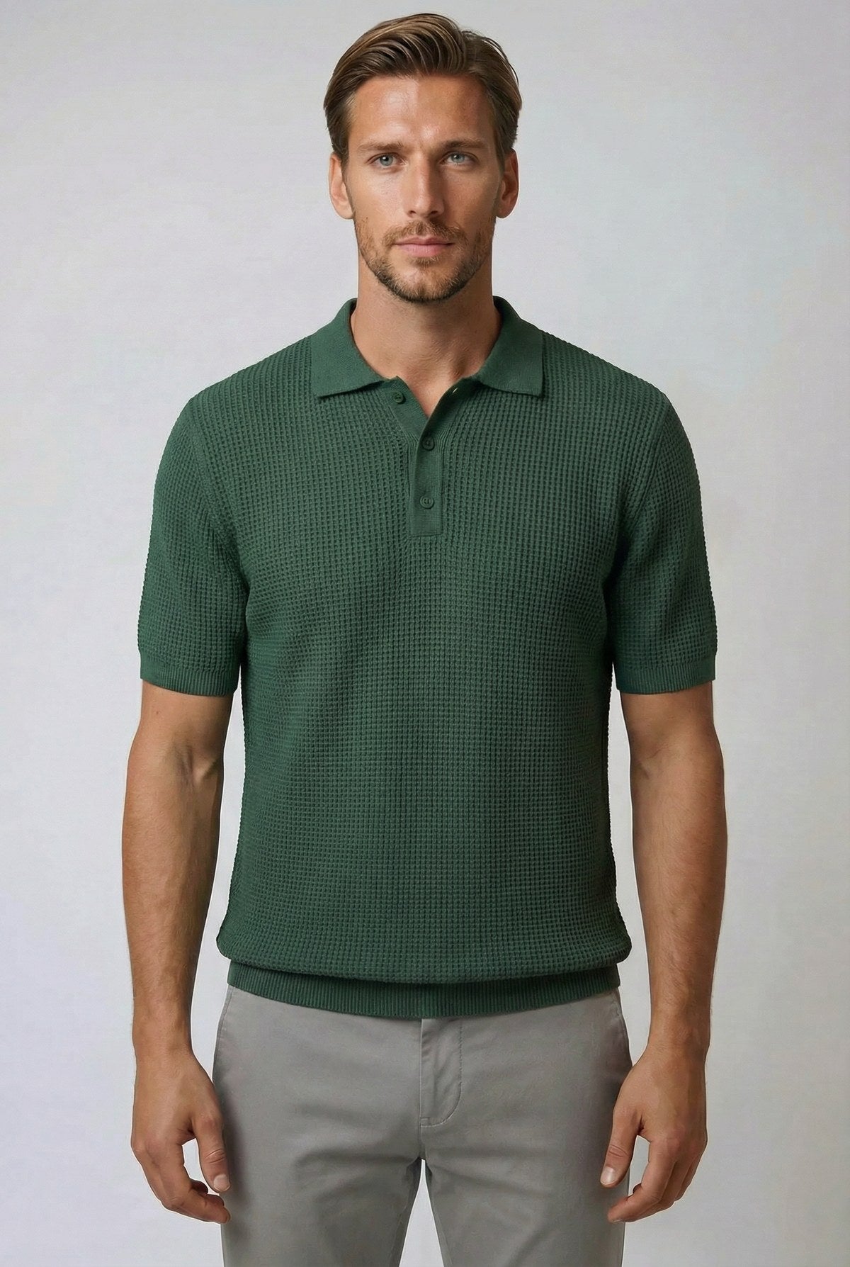 The Knit Polo — Forest Green | LINKD
