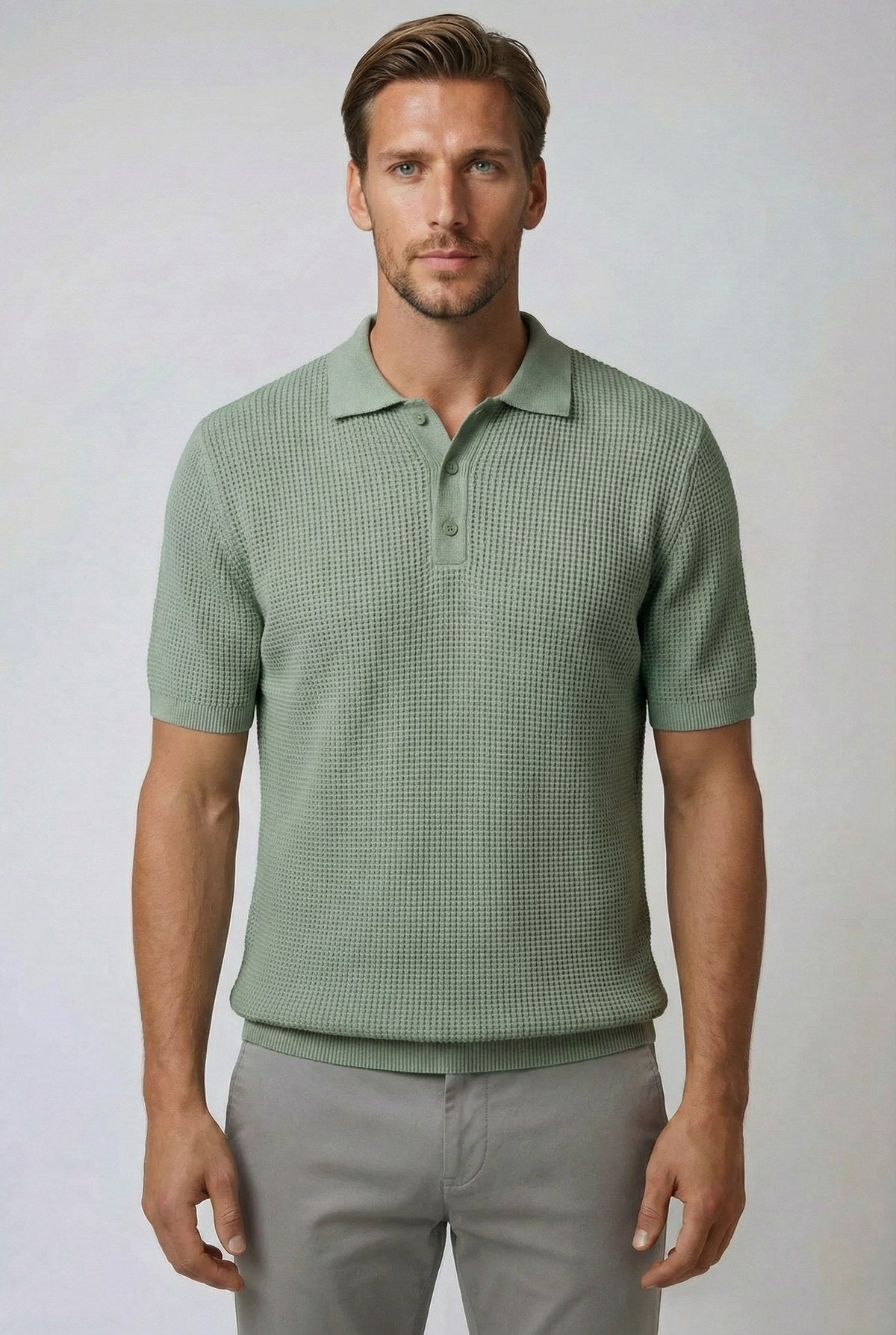 The Knit Polo — Sage Green | LINKD