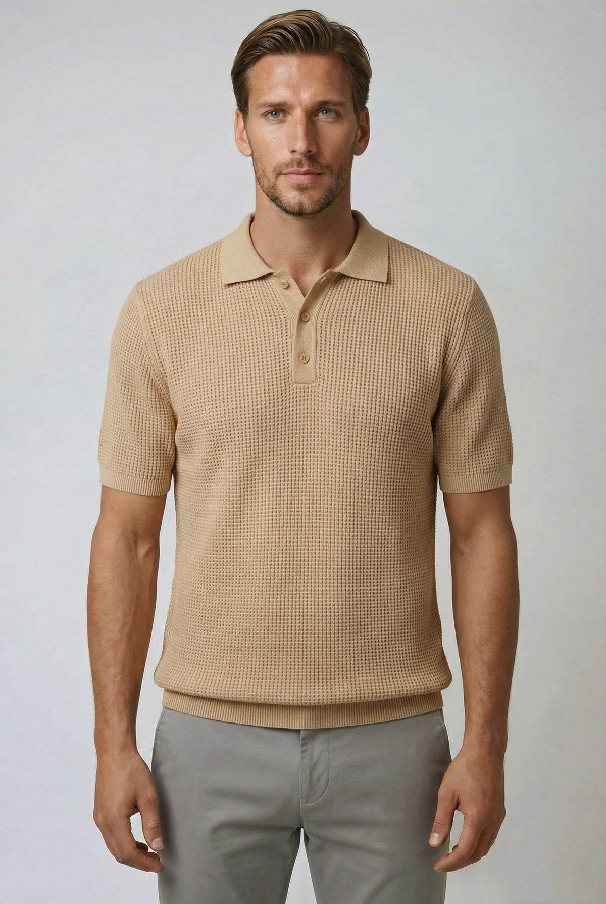 The Knit Polo — Warm Sand | LINKD