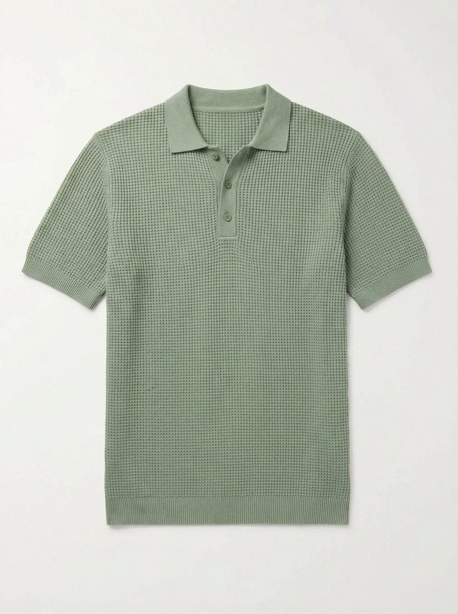 The Knit Polo — Sage Green | Product View | LINKD